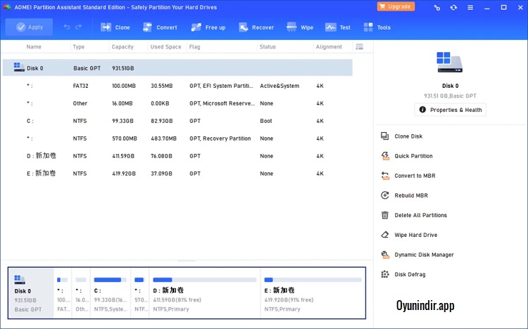 AOMEI Partition Assistant Full Portable Türkçe