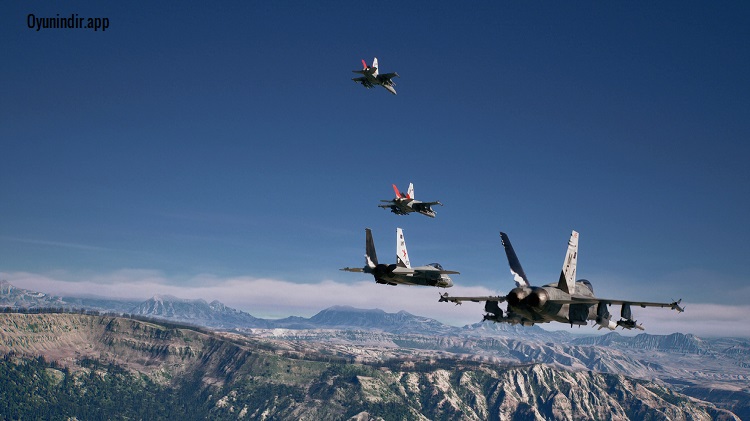ACE COMBAT 8 WINGS OF THEVE yakın hava muharebesinde düşman savaş uçağını takip eden jet