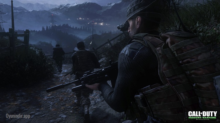 Call of Duty Modern Warfare Remastered kampanyasında gece operasyonu sahnesi