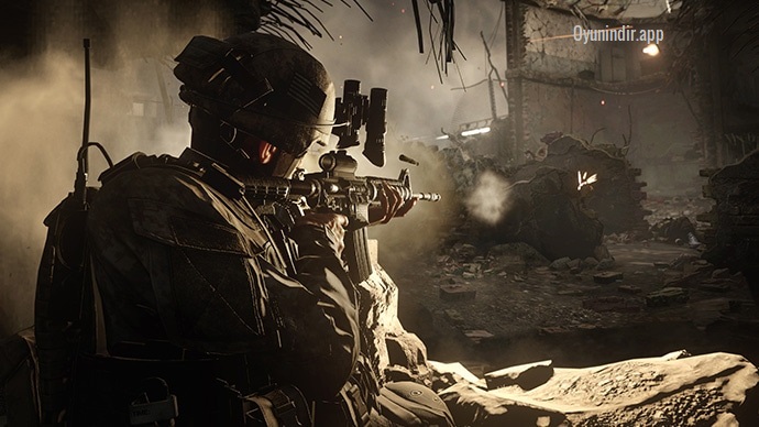 Call of Duty Modern Warfare Remastered çok oyunculu çatışmasında asker ve çevre görünümü