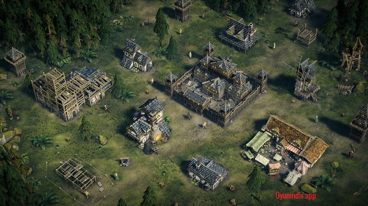 Crown of Greed heroes moving through a village during The Safe Route mission