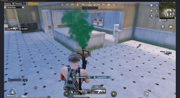 PUBG Mobile PC oyununda Battle Royale maçından bir ekran görüntüsü