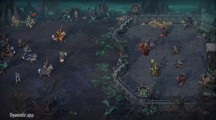 Heroes of Might and Magic Olden Era savaş alanında birliklerin altıgen kareler üzerindeki taktik dizilimi