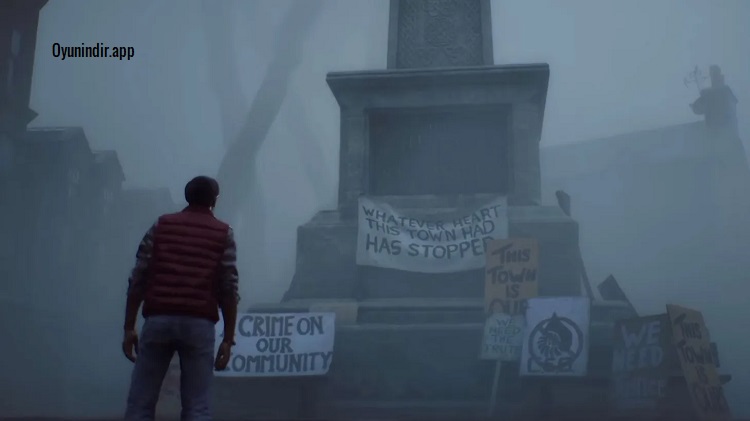 Silent Hill Townfall oyununda Simon Ordell’in terk edilmiş kasabanın ürkütücü ortamında karşılaştığı yaratıklardan kaçmaya çalıştığı psikolojik korku sahnesi